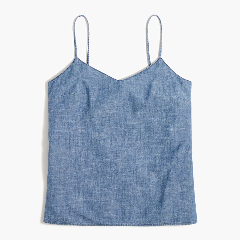 J Crew Chambray Cami Top Woman Sz 2 Blue